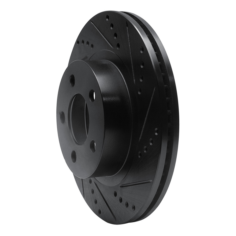 Ford Explorer Sport Brake Rotor (1) - Front Right - R1 Concepts - Drilled & Slotted - Black - `01-`11